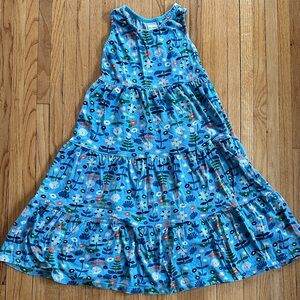 Hanna Andersson Floral Blue Midi Dress | 150 (12)